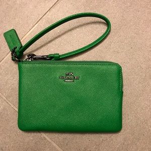 Green Coach Wristlet